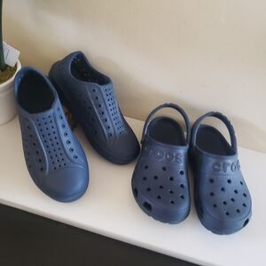 CROCS Iconic Clogs  & JF Water Shoe BUNDLE - Navy BOTH SIZE 1 🚫FINAL SALE🚫